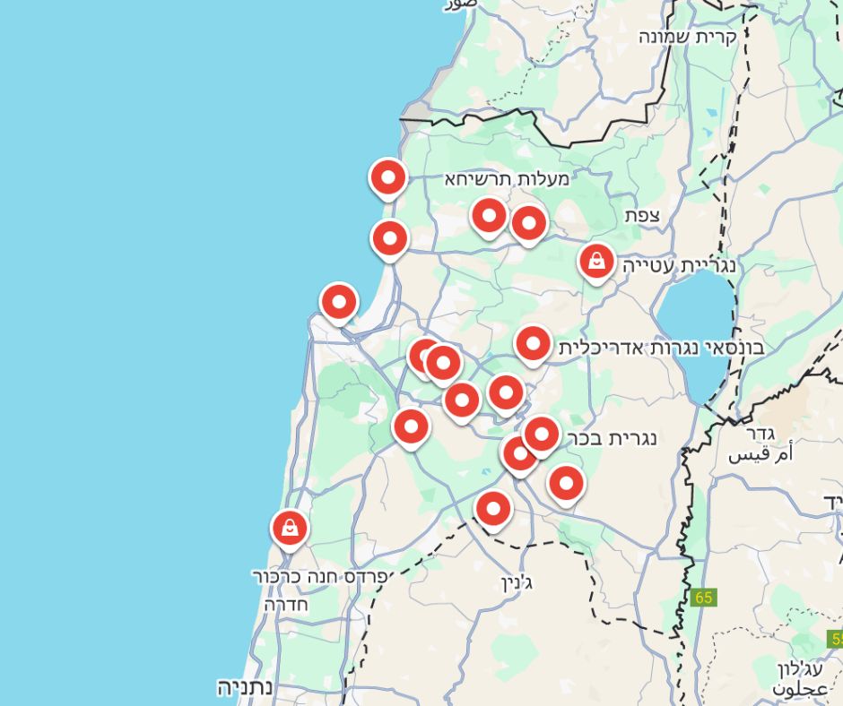 גוגל מפות מציג נגריות בצפון ישראל
